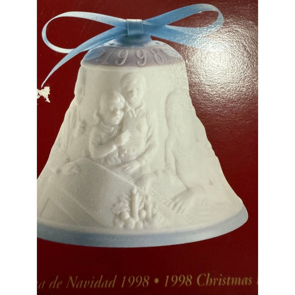 Lladró 1998 Limited Edition Annual Porcelain Christmas Bell 16560 Family Holiday